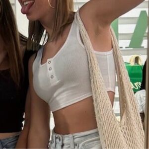 Extra small white No boundaries cropped tank top